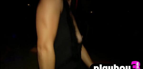  Hot big tits lesbians enjoyed hardcore group sex with perverted strangers